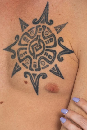 Aztec star tattoo