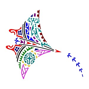 Polynesian manta tattoo