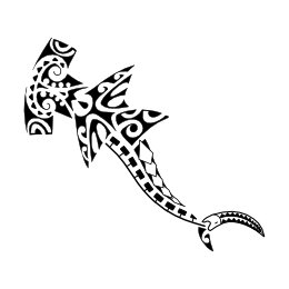 Triptych tattoo: Hammerhead shark
