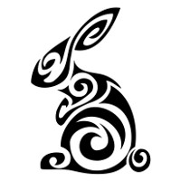 Tribal rabbit tattoo: Sensibility, luck
