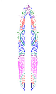 Maori and Mehndi feminine tattoo for the
back of the spine